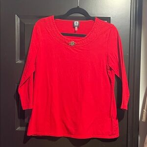 Anne Klein Vibrant Red Blouse